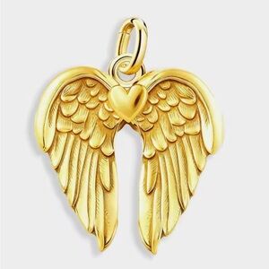 New Angel Wing Necklace, .925 & 18k